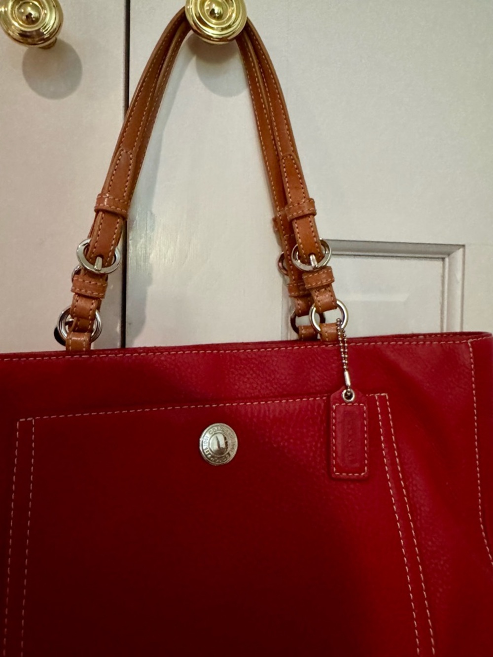 Vintage COACH Chelsea hobo shoulder bag - pebbled leather - red - Picture 3 of 6